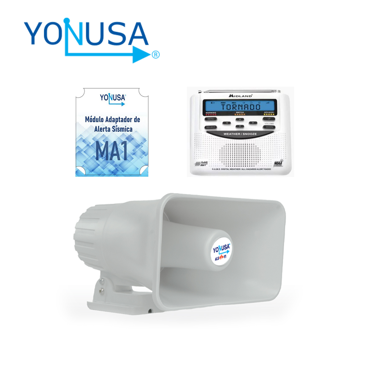 KIT Alerta Sismica Yonusa. Contiene el Audio Oficial de Alerta Sismica Mexicano para Emision de Alertas Tempranas