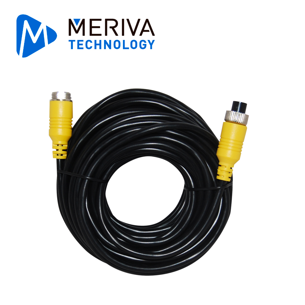 Cable DIN de Aviacion Serie ECO Meriva Technology MBCE110 / 4 Pines / 10 Metros / Compatible con Cámaras AHD