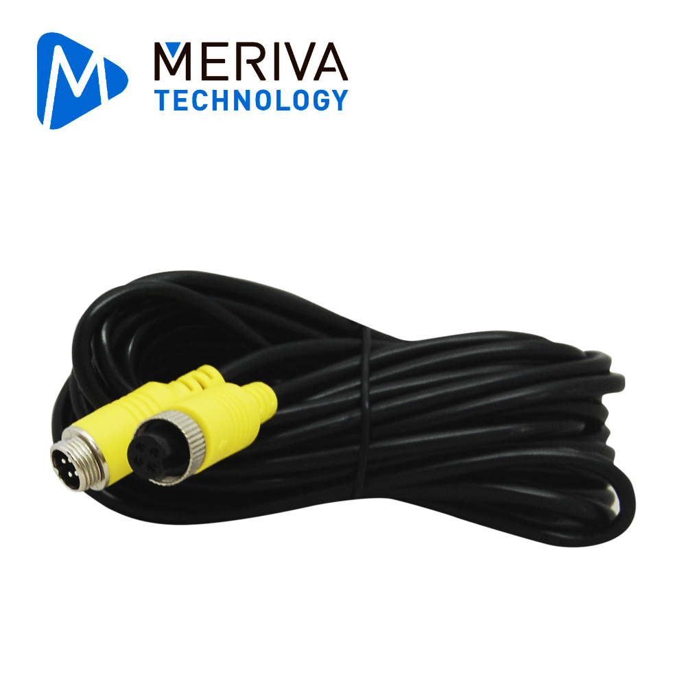 Cable DIN de Aviacion Serie ECO Meriva Technology MBCE50 / 4 Pines / 5 Metros / Compatible con Cámaras AHD