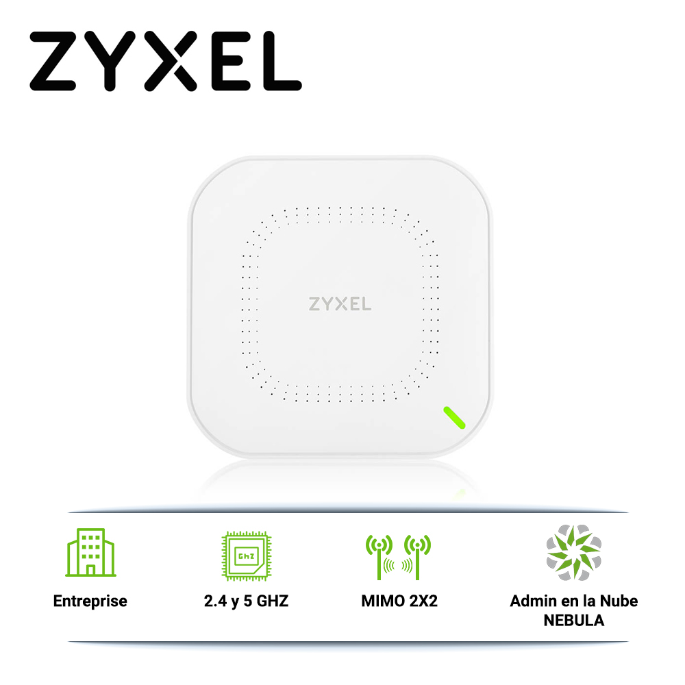 Access Point Zyxel NWA1123ACV3 Interior 1 Puerto LAN RJ45 10/100/1000 Mbps MU-MIMO 2X2 2.4GHZ 300MBPS 5GHZ 866MBPS WiFi