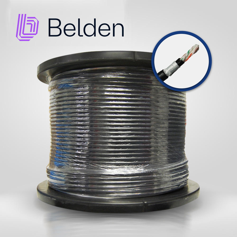 Cable OSP UTP CAT6A Belden OSP6AU 0101000 / Exterior / Negro / 500MHZ / 4 Pares / 23 AWG / Forro Polietileno / Bobina