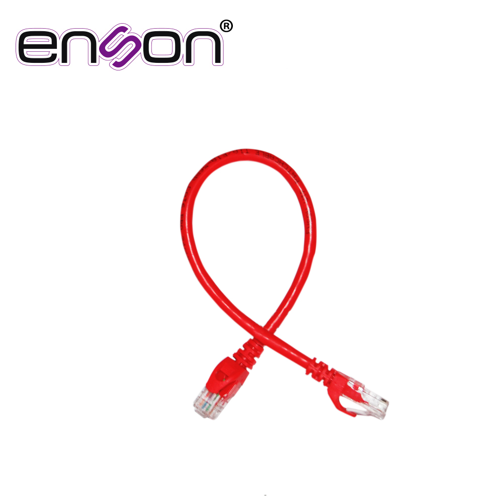 Patchcord UTP Enson P6003R CAT6 30CM Rojo Serie Epro 100-II 100 por Ciento Cobre para Mejor Identificacion de
