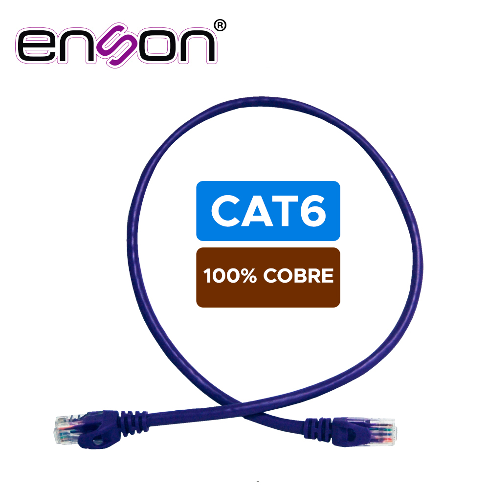 Patchcord UTP Enson P6006P CAT6 60CM Morado Serie Epro 100-II 100 por Ciento Cobre para Mejor Identificacion de