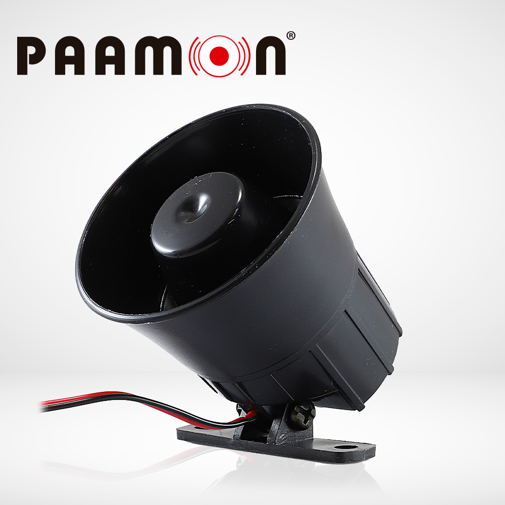 Mini Sirena Paamon 15 Watts PM-SRE108, 1 Tono, USO para Interior y Exterior, Material Plástico ABS, Nivel de Sonido