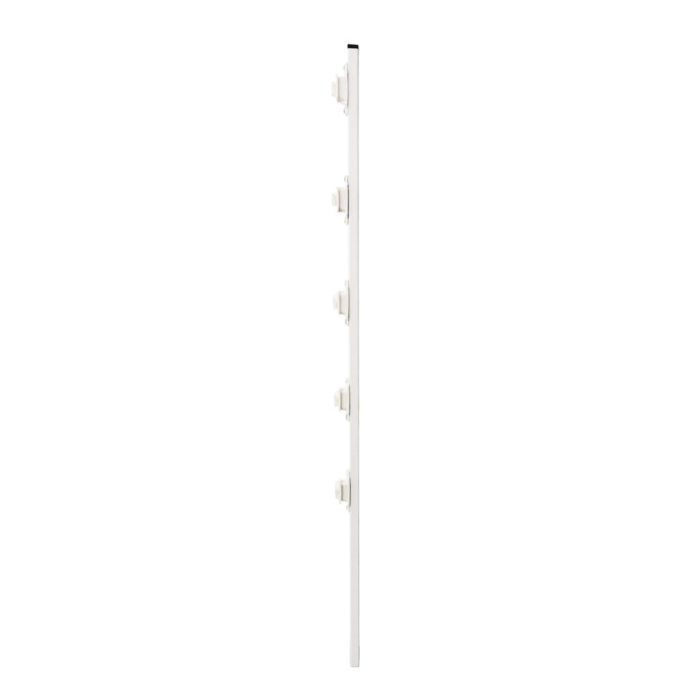 Poste Economico Perfil con 5 Aisladores de Paso Blanco Colocados Cada 20CM, para Cercas Electrificadas