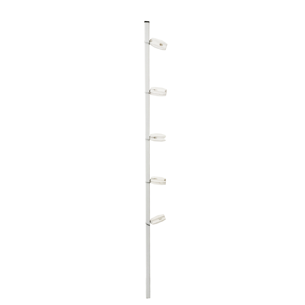 Poste Economico Perfil con 5 Aisladores de Esquina Blanco Colocados Cada 20 CM, para Cercas Electrificadas