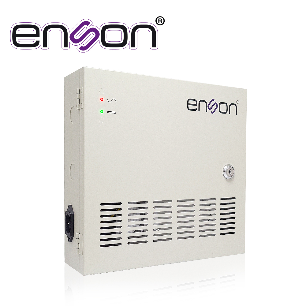 Fuente de Poder Tipo Caja Enson PSB-20A-1218 12VDC 20A 18 Canales de 1.1A Cada UNO Ideal para CCTV y Control de Acceso