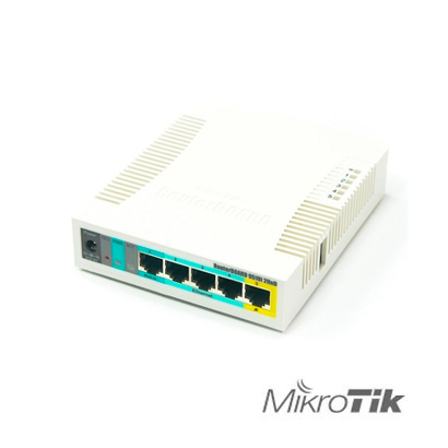 Ruteador Inalámbrico Mikrotik RB951UI-2HND,2.4GHZ, 5 Fast Gabinete de Plástico Ideal para Casa U Oficina.