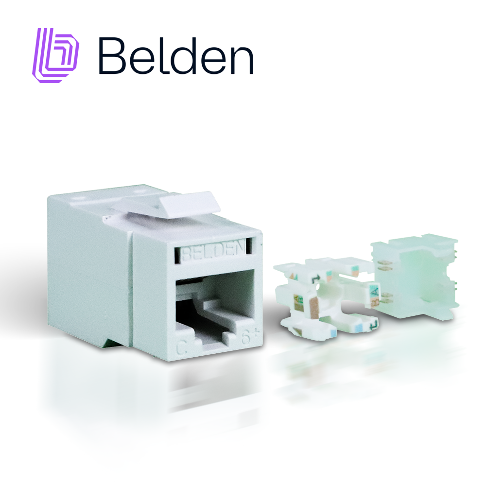 Conector Modular Jack CAT6+ RJ45 Belden RV6MJKUEW-S1 / Revconnect / Interior / Blanco / Pieza