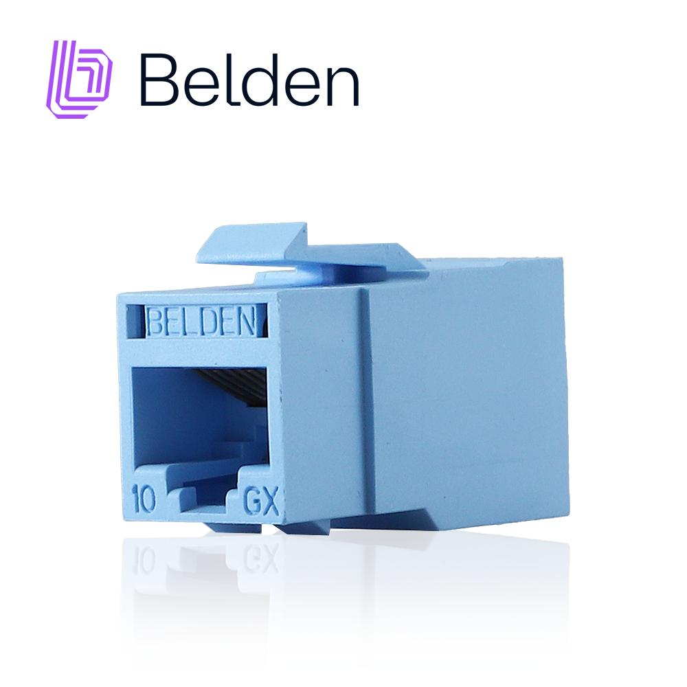 Conector Modular Jack RJ45 CAT6A Belden RVAMJKUTB-S1 / Revconnect / Interior / Azul Claro / Pieza
