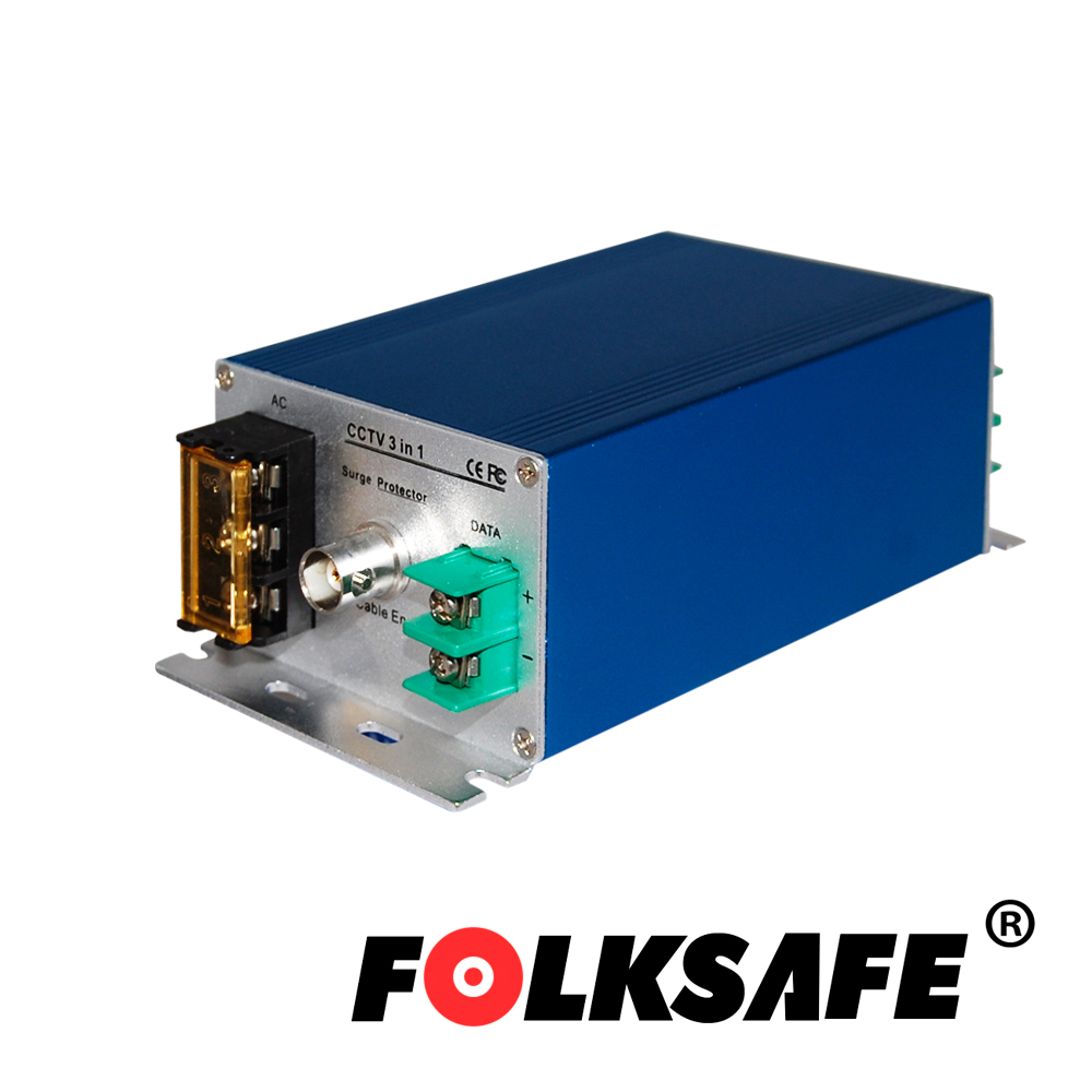 Protector Contra Sobretensiones Folksafe FS-SP3001VPD/24 , Protege Contra Sobretensiones de Hasta 10KA en Video(Bnc)