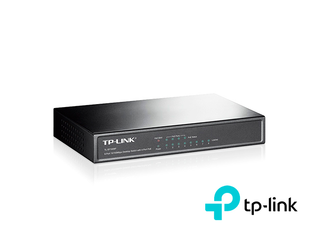 Switch NO Administrable TP-LINK TL-SF1008P/ 8 Puertos RJ45 10/100 Mbps/ 4 Puertos PoE 802.3 AF/ Soporta PoE Máximo 57 W