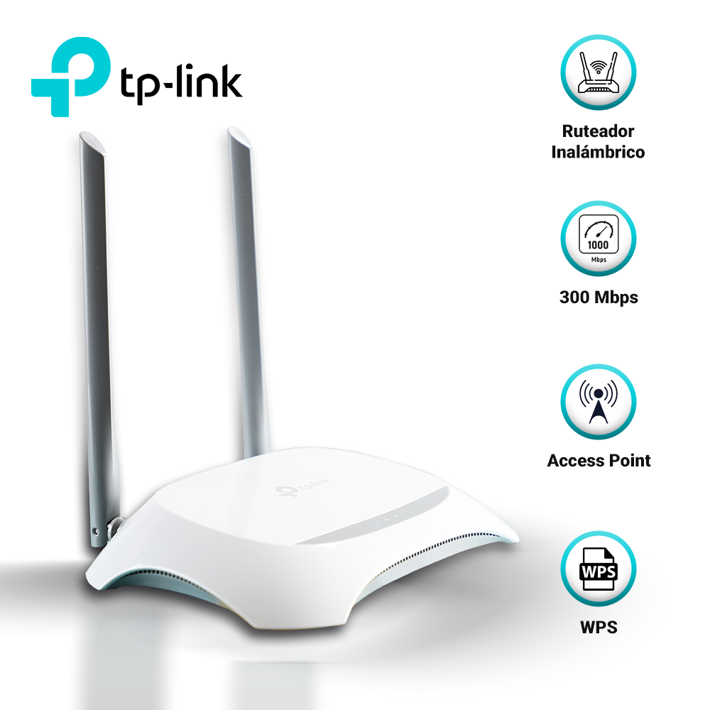 Router Inalámbrico TL-WR840N TP-LINK / 1 Puerto WAN 10/100 Mbps / 4 Puertos LAN 10/100 Mbps / Modos de Operacion