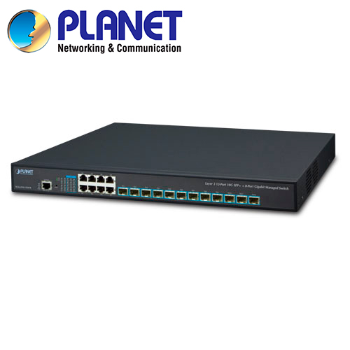 Switch Administrable L 3 Planet XGS-6350-12X8TR / 8 Puertos RJ45 10/100/1,000MBPS / 12 Puertos SFP+ 1/10GBPS/ 1 Puerto