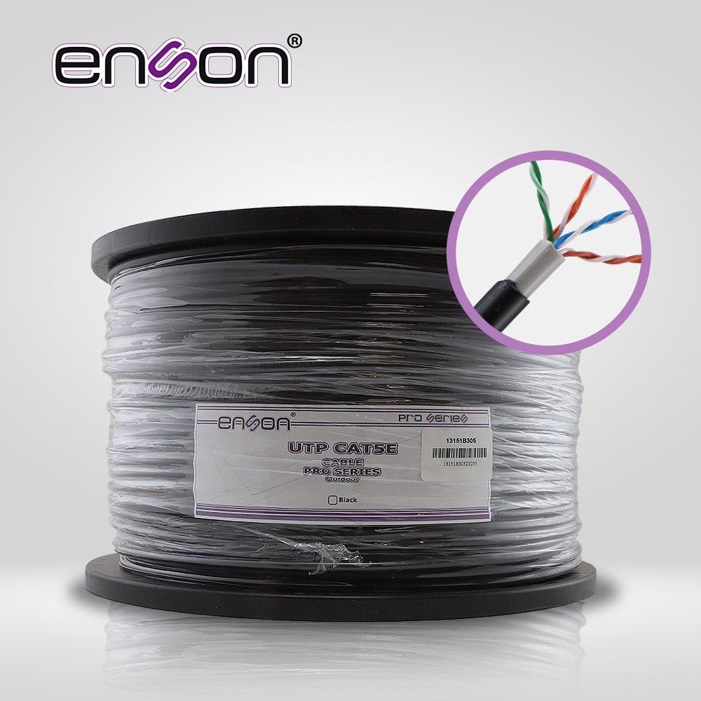 Cable UTP CAT5E Enson 13151B305 Doble Forro Serie PRO-II Calibe 24 AWG 100% Cobre Bobina de 305 Metros Forro PE Color