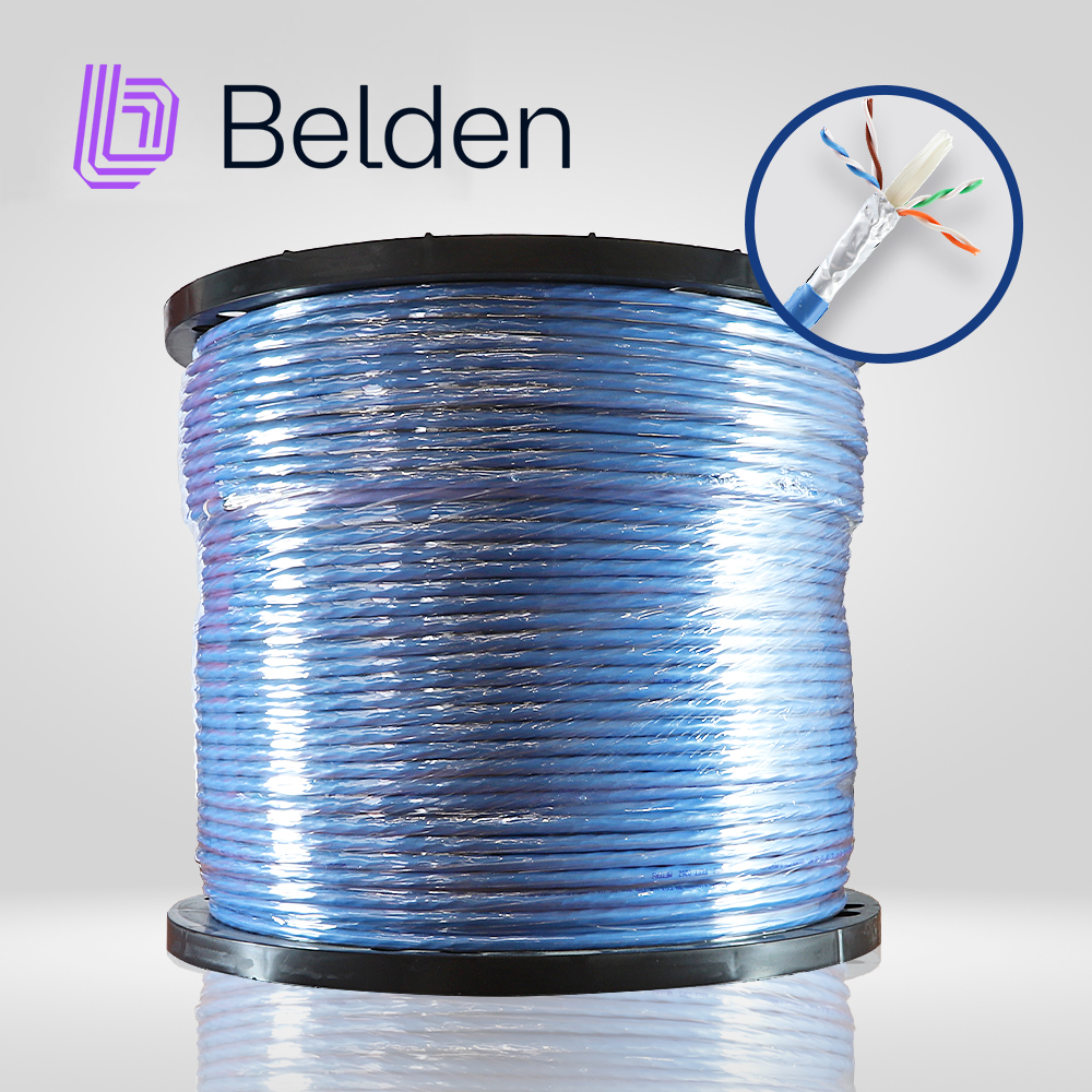 Cable UTP CAT6A Belden 10GXW12 0061000 / Interior / Azul / 500MHZ / 4 Pares / 23 AWG / Forro PVC / CMR / Certificable
