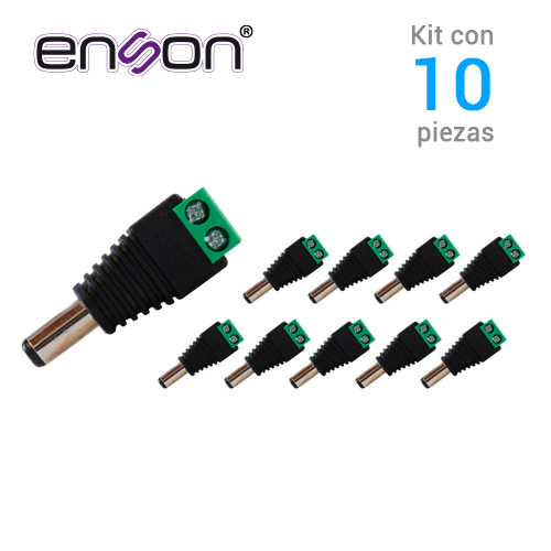 KIT 10 Conectores de Corriente Macho 10x ENS-MC01 Enson, Tipo Jack 3.5 MM para Alimentar Cámaras CCTV o Realizar