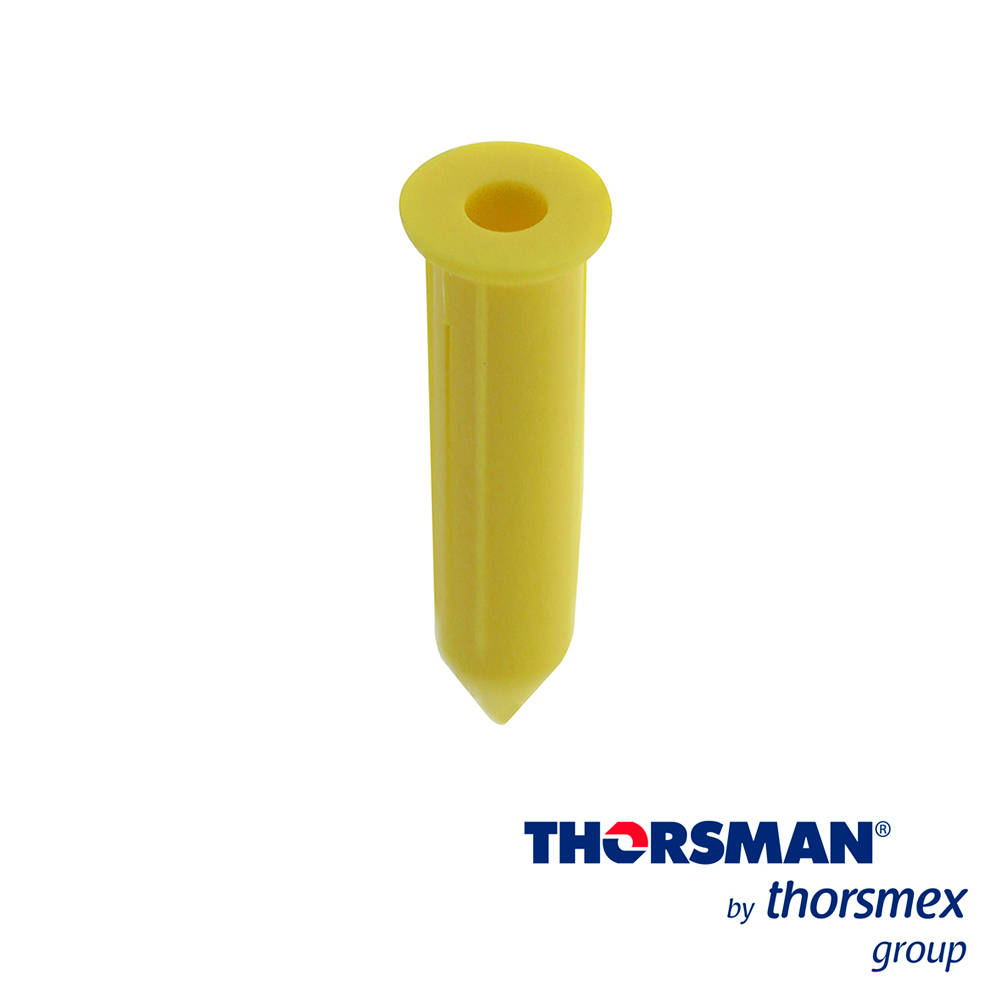 Clavithor Thorsman TCP1 1207-02100 Taquete para Fijar con Clavo 3/32PULG X 1PULG Color Amarillo, Caja 100 Pieza