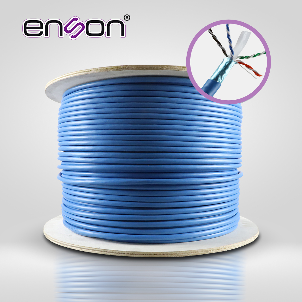 Cable UTP CAT6A Enson 12264L305 Forro PVC Azul 4 Pares 500MHZ 100 por Ciento Cobre USO Interior / 1000 Pies / 305 Metros