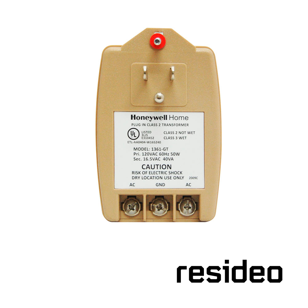 Transformador Resideo 1361-GT 16.5VAC 40VA/ Compatible con los Paneles de Alarma de la Serie Vista/ NO Incluye Cable