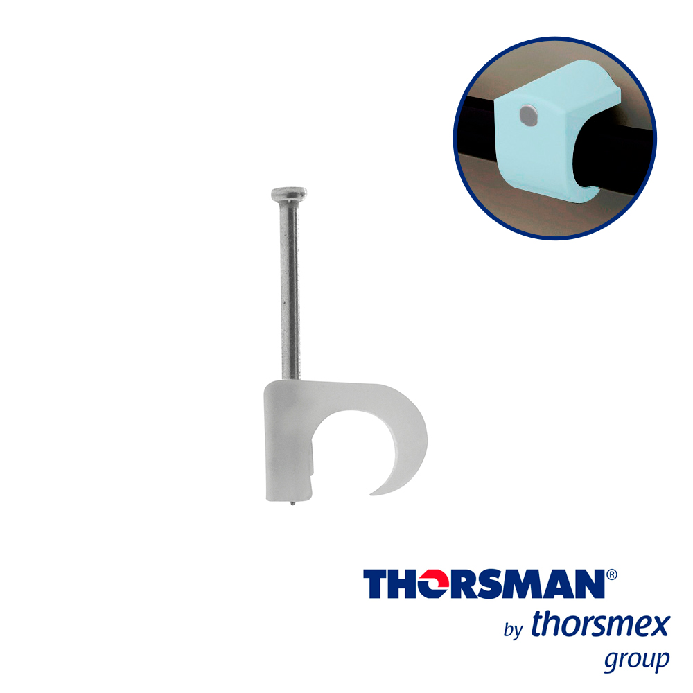 Grapas Sujethor Thorsman 3103-00100 TC 7-10 Caja /100PZAS Color Natural, Ideal para Cable UTP y Calibre 6 a 8 , Clavo