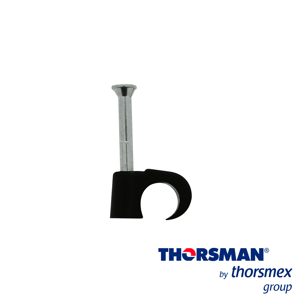 Grapas Reforzada Sujethor Thorsman 3103-00301 TC 7-10 RC 1PULG Caja /100PZAS Negro, Ideal para Cable UTP, Clavo