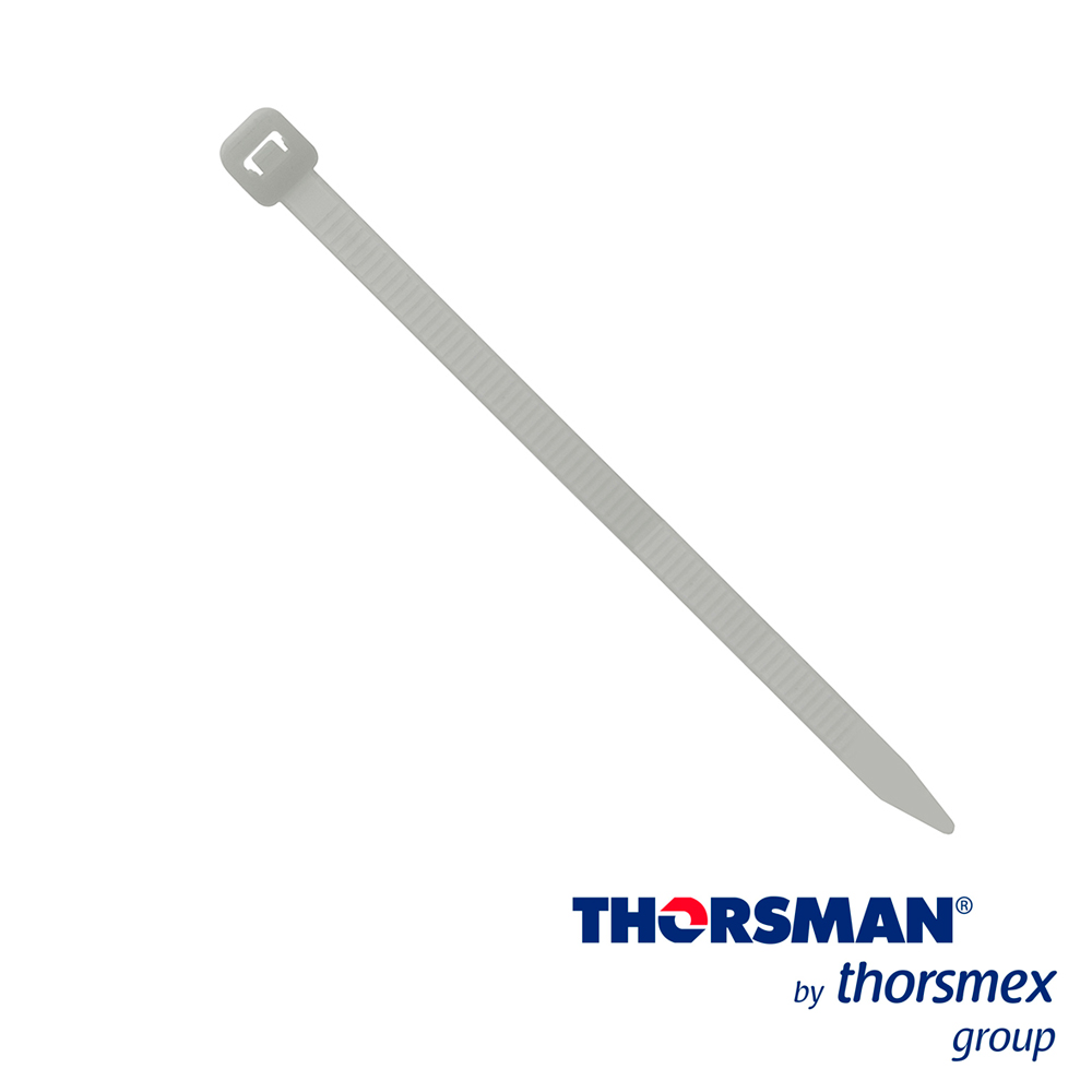 Cincho Nylon TH-100 Thorsman 4200-01000 Color Natural a 2.5MM- L 100MM BOLSA/100PZS Diametro Máximo Capacidad de Atado