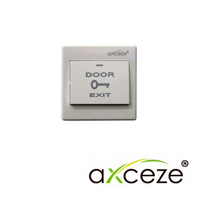 Botón Liberador Axceze AX-B40 Botón Tipo Push Fabricado en Plástico Incluye Base Medidas 86 X 86 X 25 MM Conexión a 2