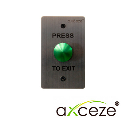 Botón Liberador Axceze AX-B60 Botón Tipo Push con Forma de Hongo en Color Verde Fabricado en Acero Inoxidable Medidas