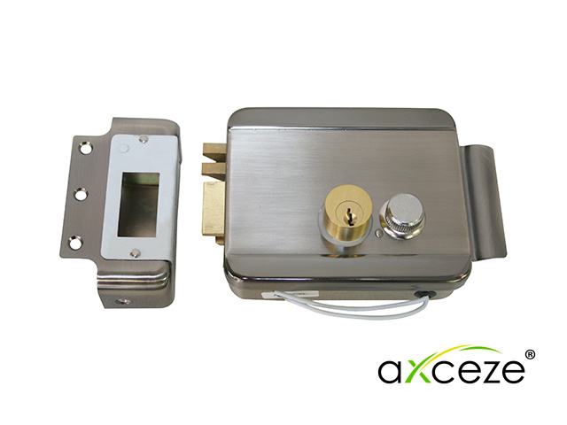 Cerradura Electromecanica Axceze AX-LOCKL Orientacion Izquierda Instalación Sobre Poner Apertura Interna por Botón