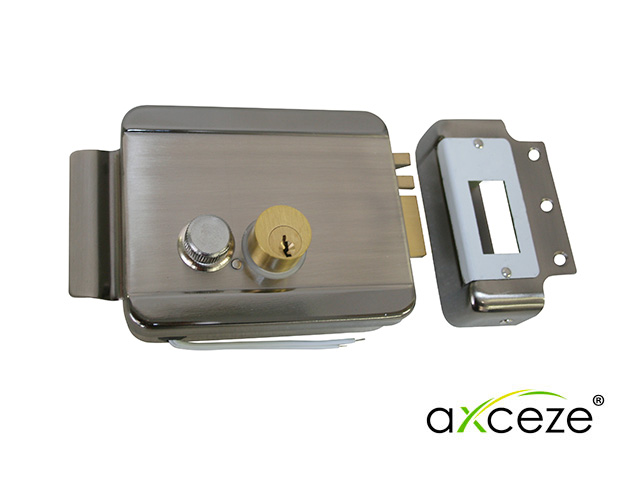 Cerradura Electromecanica Axceze AX-LOCKR Orientacion Derecha Instalación Sobre Poner Apertura Interna por Botón