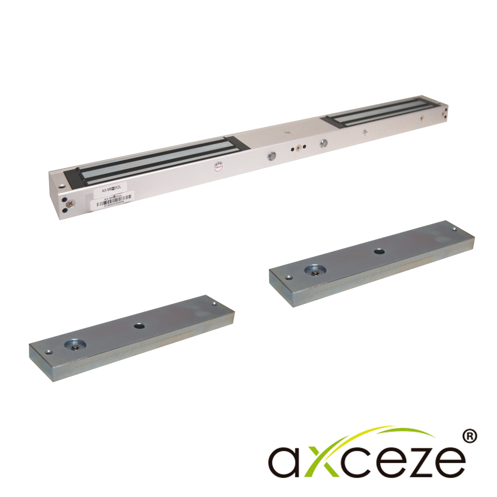 Chapa Magnetica Axceze Modelo AX-M620X2L Electroiman Doble, Cada Iman Tiene Fuerza de 600 Libras Compatible con