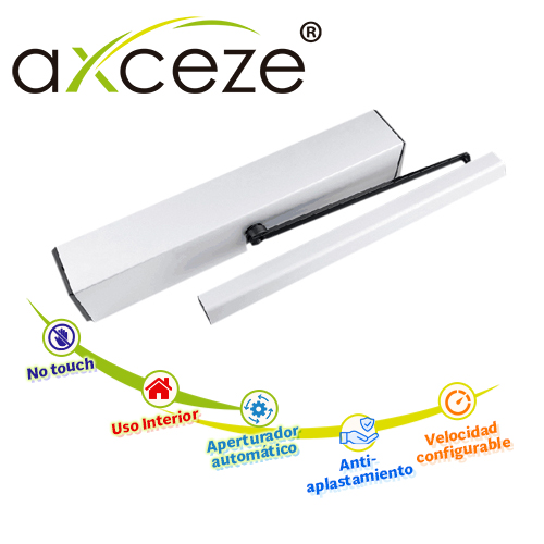 Brazo Automático Abrepuerta Batiente Axceze Modelo AX-PULLBAR Ideal para Puertas de Metal o Madera con Marco Apertura