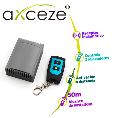 Receptor Inalámbrico con Control Remoto de 2 Botones Axceze AX-REC20