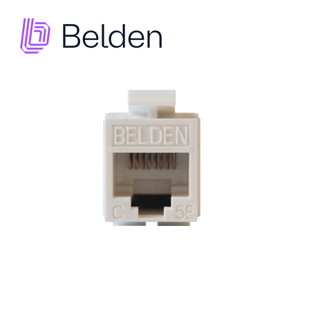 Conector Modular Jack RJ45 CAT5E Belden AX101309 Estilo Keyconnect Blanco Compatible con Faceplate