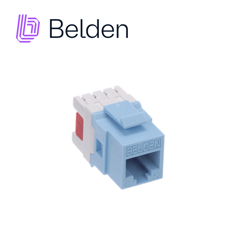 Conector Modular Jack RJ45 CAT5E Belden AX101315 Estilo Keyconnect Azul Claro Compatible con Faceplate