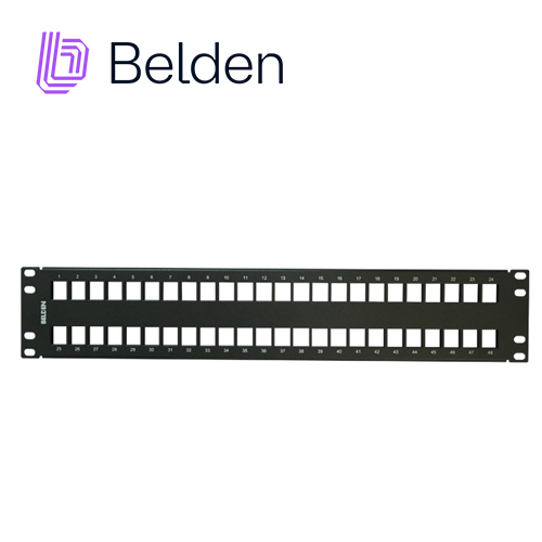 Patch Panel Keyconnect CAT6/CAT6A Belden AX103115 / Negro / 48 Puertos / 2UR / Modular/Vacio / Pieza