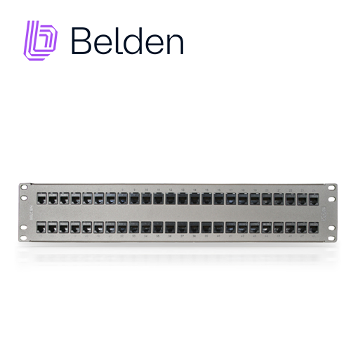 Patch Panel Keyconnect CAT6A Belden AX103256 / Titanium / 48 Puertos / 2UR / Precargado / Pieza