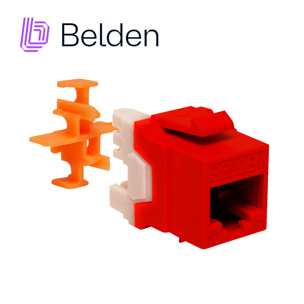 Conector Modular Jack RJ45 CAT6A Belden AX104152 Estilo Keyconnect Naranja Compatible con Faceplate