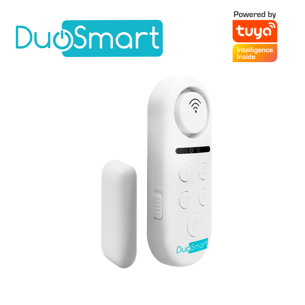 Sensor Magnetico WiFi 2.4 GHz Duosmart C60 con Sirena Incluida 2 Modos de Operacion 2 Sonidos de Notificacion