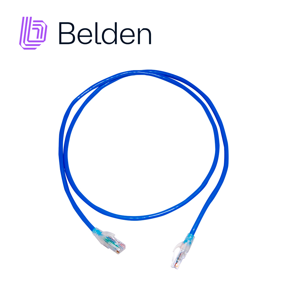Patch Cord UTP CAT6+ Belden C601106004 / Interior / Azul / 4 Pares / 24 AWG / Forro PVC / CMR / 4 Pies 1.2 Metros