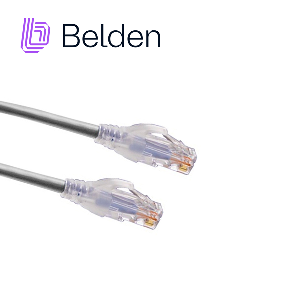 Patch Cord UTP CAT6+ Belden C601108007 / Interior / Gris / 4 Pares / 24 AWG / Forro PVC / CMR / 7 Pies 2.1 Metros