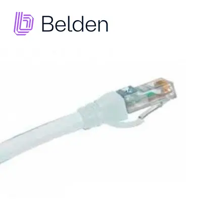 Patch cord UTP CAT6+ Belden C601109002 / interior / blanco / 4 pares / 24 AWG / forro PVC / CMR / 2 pies 0.6 metros