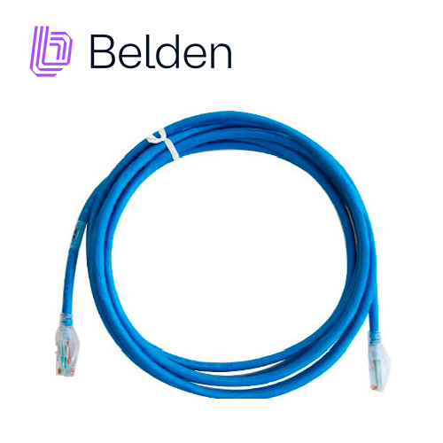 Patch Cord UTP CAT6A Belden CA21106004 / Interior / Azul / 4 Pares / 24 AWG / Forro PVC / CMR / 4 Pies 1.2 Metros
