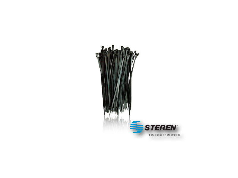 Cinchos Steren TY25 Bolsa con 100 PZS C/U Permiten Sujetar y Organizar Cables de Manera Permanente en Interiores y