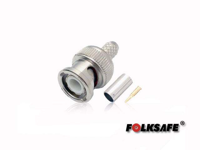 Conector para Crimpear BC59 Folksafe BNC Macho(Conector, PIN de Cobre y Anillo) para Crimpear en Cable Coaxial RG59