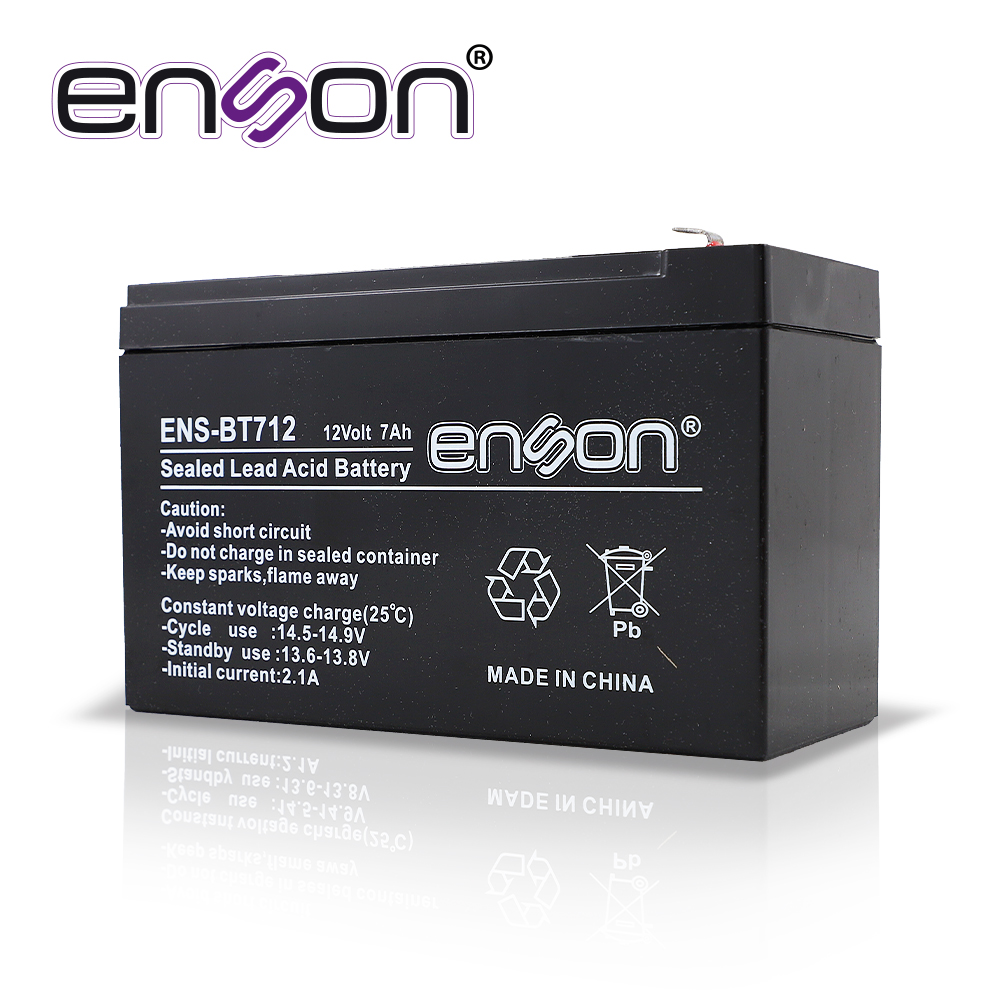 Batería de Respaldo Enson ENS-BT712 12VDC 7A Base PLOMO-ACIDO para Fuentes de Poder y Sistemas de Respaldo