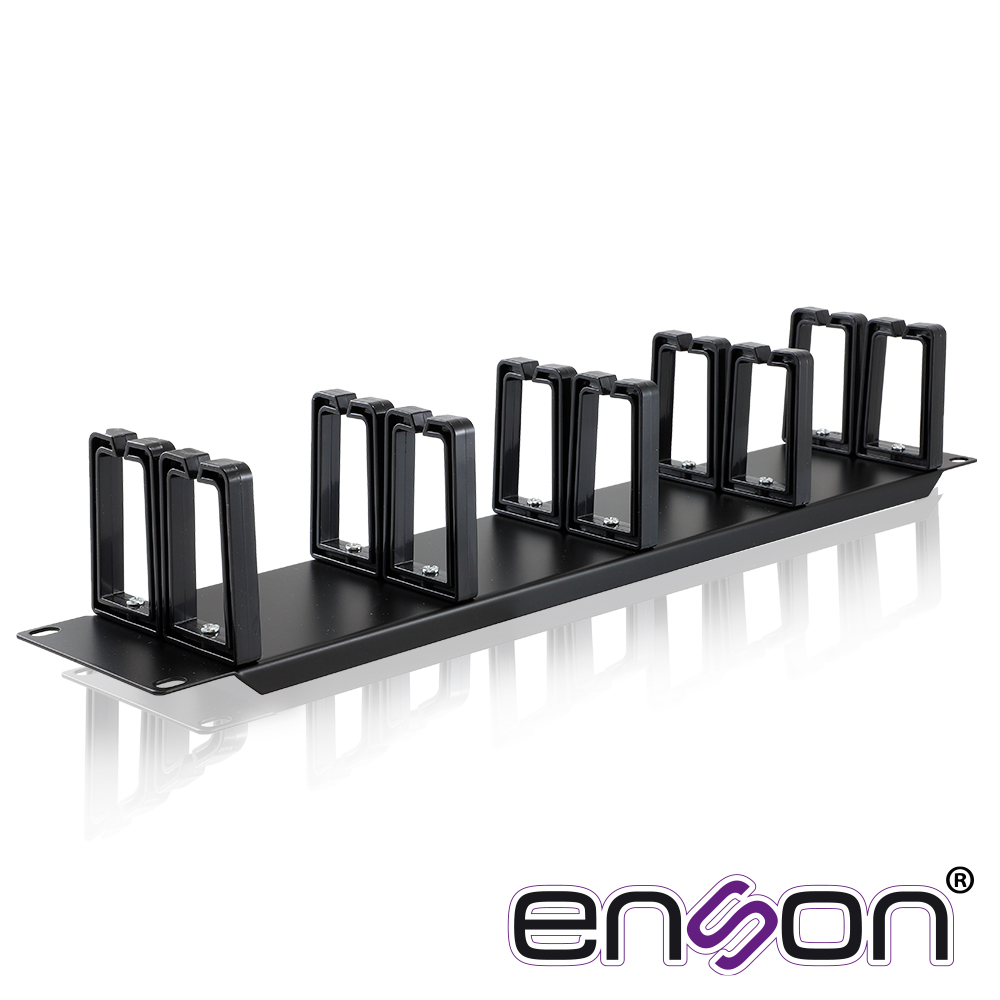 Organizador Horizontal Frontal para Rack Enson ENS-CMR24 2UR con Peines de Policarbonato para Mayor Protección y Mejor