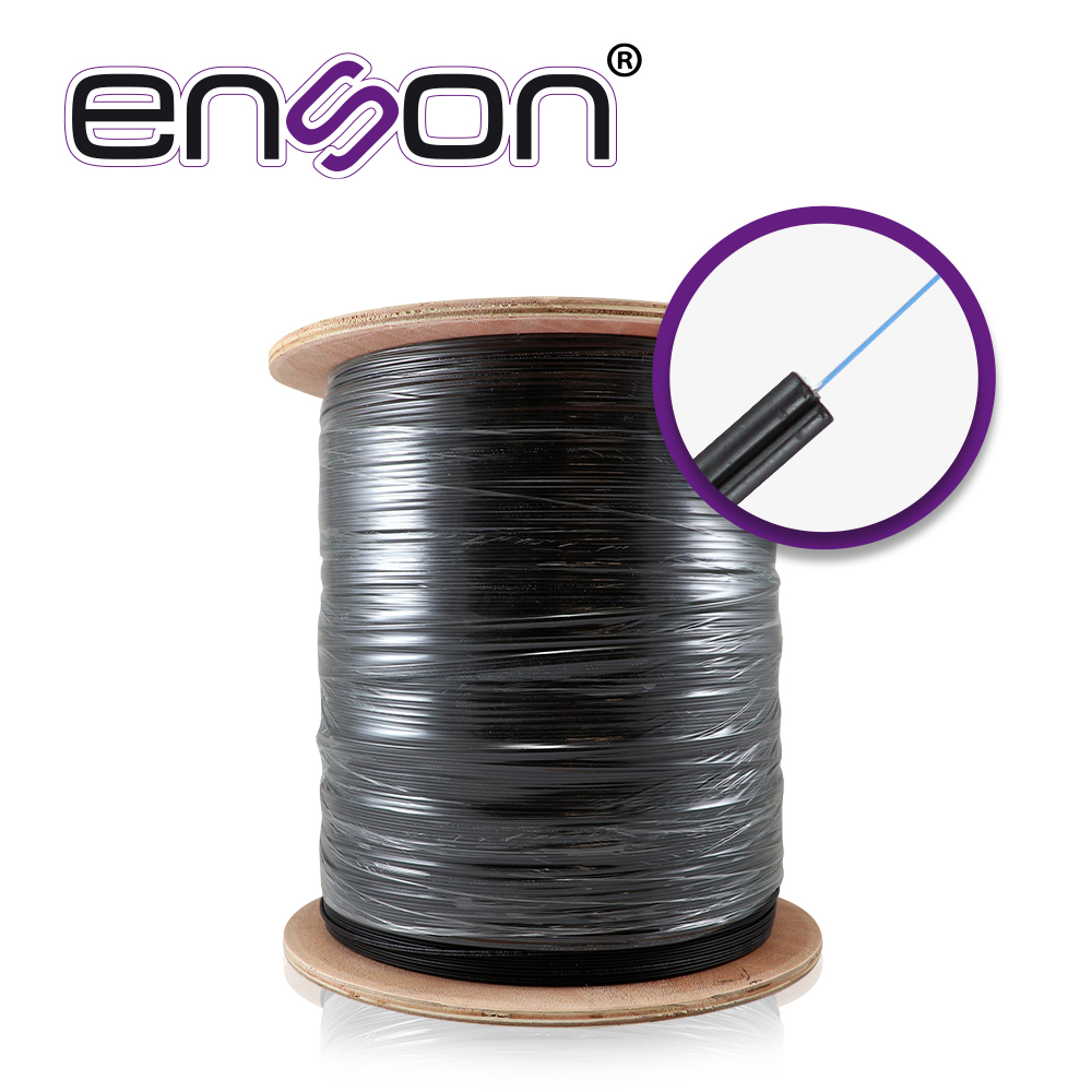 Carrete de Fibra Óptica Enson ENS-DF1COS2, Drop Monomodo OS2 de 1 Hilo (9/125 Micras), Interior/Exterior, Dielectrica