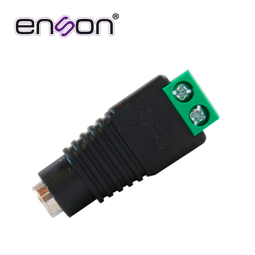 Conector de Corriente ENS-FC01 Hembra Enson Tipo Jack 3.5 MM para Cámaras CCTV / con Bloque Polarizado / Medidas: 2.1 X